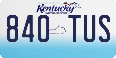 KY license plate 840TUS