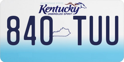 KY license plate 840TUU