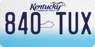 KY license plate 840TUX