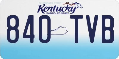 KY license plate 840TVB