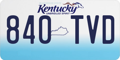 KY license plate 840TVD