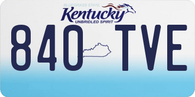 KY license plate 840TVE