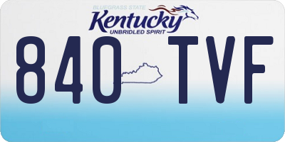 KY license plate 840TVF