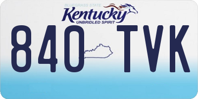 KY license plate 840TVK