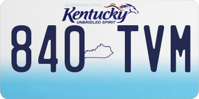 KY license plate 840TVM