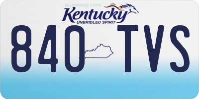 KY license plate 840TVS