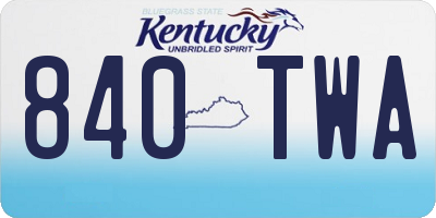 KY license plate 840TWA