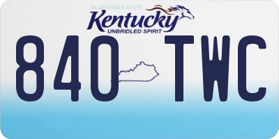KY license plate 840TWC