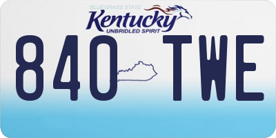 KY license plate 840TWE