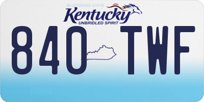 KY license plate 840TWF
