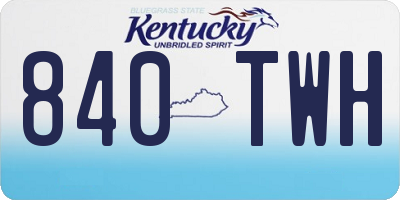 KY license plate 840TWH