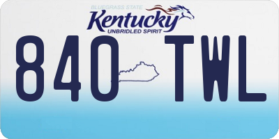 KY license plate 840TWL