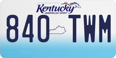 KY license plate 840TWM