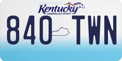 KY license plate 840TWN
