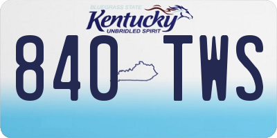 KY license plate 840TWS