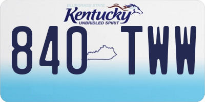 KY license plate 840TWW