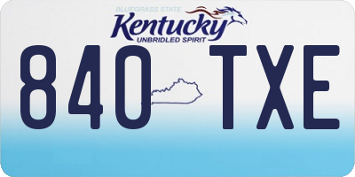 KY license plate 840TXE