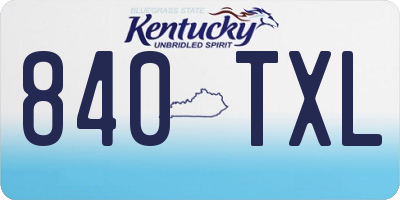 KY license plate 840TXL