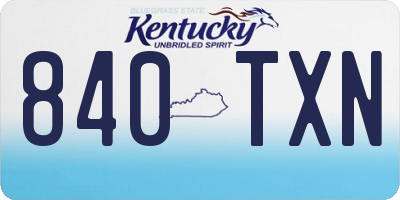 KY license plate 840TXN