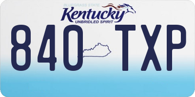KY license plate 840TXP