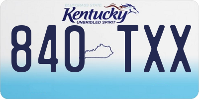 KY license plate 840TXX