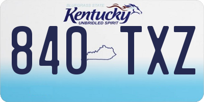 KY license plate 840TXZ