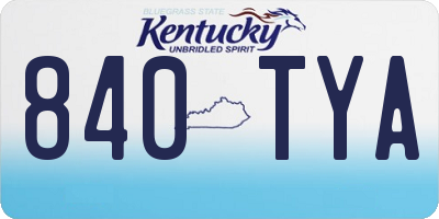 KY license plate 840TYA