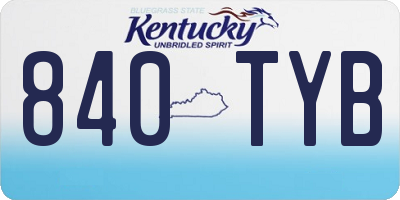 KY license plate 840TYB