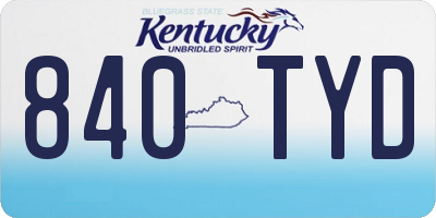 KY license plate 840TYD