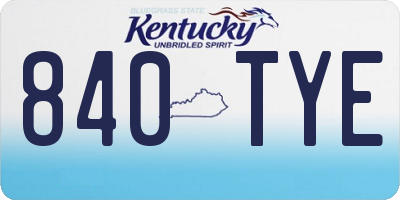 KY license plate 840TYE