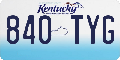 KY license plate 840TYG