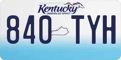 KY license plate 840TYH