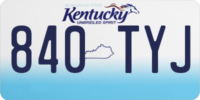 KY license plate 840TYJ