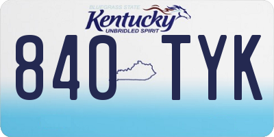 KY license plate 840TYK