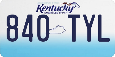 KY license plate 840TYL