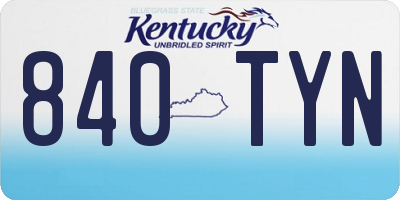 KY license plate 840TYN