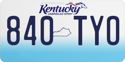 KY license plate 840TYO