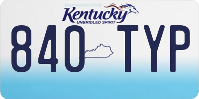 KY license plate 840TYP