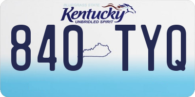 KY license plate 840TYQ