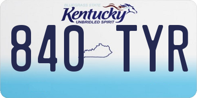KY license plate 840TYR