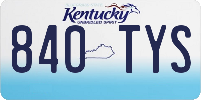 KY license plate 840TYS