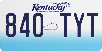 KY license plate 840TYT