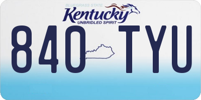 KY license plate 840TYU