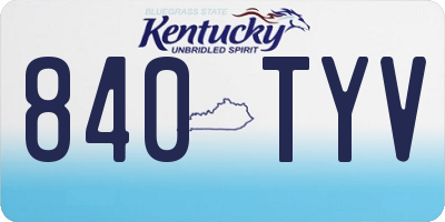 KY license plate 840TYV