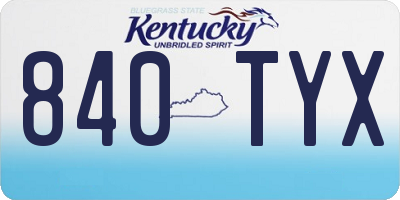 KY license plate 840TYX