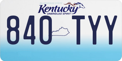 KY license plate 840TYY