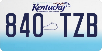 KY license plate 840TZB