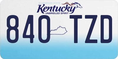 KY license plate 840TZD