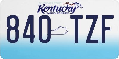 KY license plate 840TZF