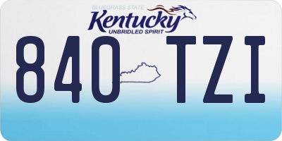 KY license plate 840TZI